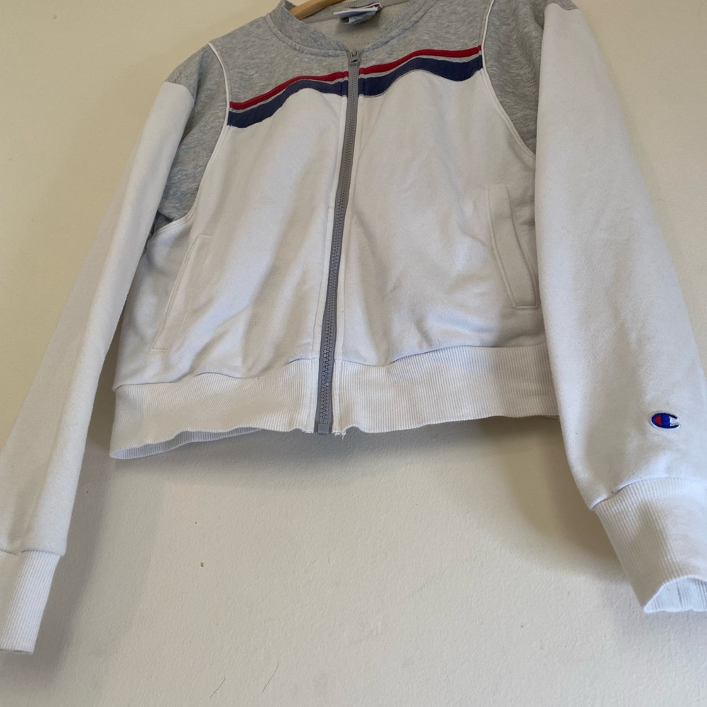 Champion Kids Jacket - White and Gray with Red and Blue Accents